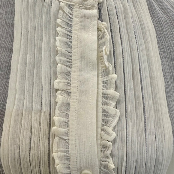 The Limited Silk Tuxedo Front Blouse, Ivory, Size M, Tailored Fit, Long Sleeves - Picture 8 of 9